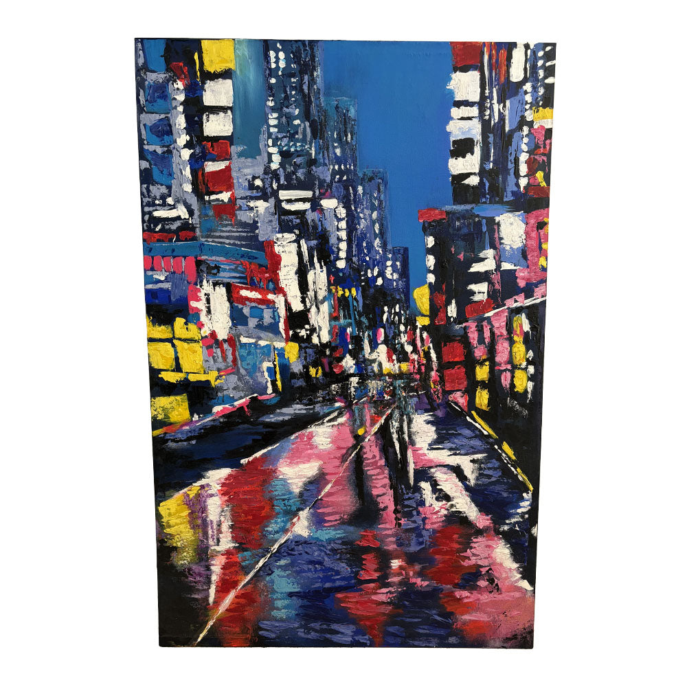 Night City Painting – Urban Reflections