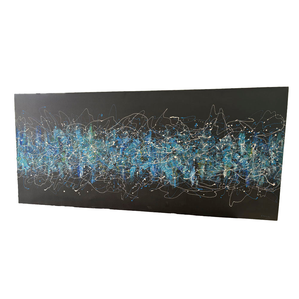 Panoramic Abstract Wall Art – Blue Resonance